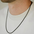 SB N-BOX02 BOXED STAINLESS STEEL BLACK 20-24" NECKLACE