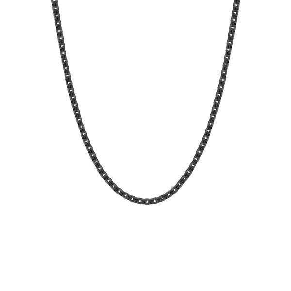 SB N-BOX02 BOXED STAINLESS STEEL BLACK 20-24" NECKLACE