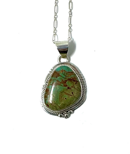 SN GREEN TURQUOISE ROPE RIM NECKLACE