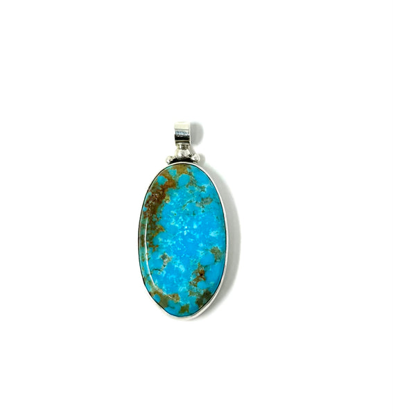 CB 18 TURQUOISE OVAL SMOOTH BEZEL PENDANT