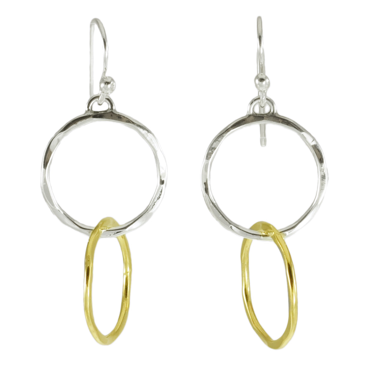 PL E011-S/G TWO TONE INTERLOCKING CIRCLES EARRINGS