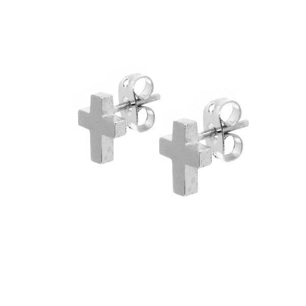 PL E085 CROSS POST EARRINGS