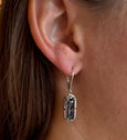 AT 804C-H HEMATITE RECTANGLE EARRINGS