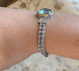 AT 816BT-B BLUE 18K VERMEIL BLUE TOPAZ CHAIN BRACELET