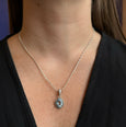 JD N65063BTP BLUE TOPAZ OVAL BEADED NECKLACE