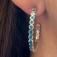 PY TURQUOISE DOT HOOPS