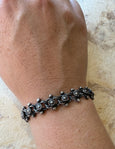 NY 19 OXIDIZED THIN FLOWER BRACELET