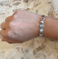 JD B62583BTP PEARL & BLUE TOPAZ 3 STRAND BRACELET