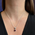 JD N70892 GARNET OVAL NECKLACE