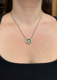 AT 816AT-GA GREEN AMETHYST TWO TONE NECKLACE