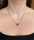 AT 808AT-G GARNET TWO TONE NECKLACE