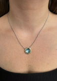 AT 816AT-B 2T LG BLUE TOPAZ CIRCLE NECKLACE