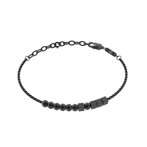 SB 'HERO' MORSE CODE BLACK STAINLESS STEEL BRACELET