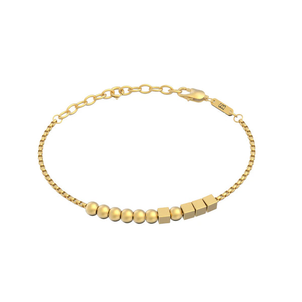 SB 'HERO' MORSE CODE STAINLESS STEEL GOLD BRACELET