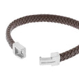 SB LBA-002 ARCHIE STAINLESS STEEL & LEATHER BROWN BRACELET