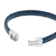 SB LBA-004 ARCHIE STAINLESS STEEL & LEATHER BLUE BRACELET