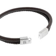 SB LBD-006M DENBY STAINLESS STEEL & LEATHER BROWN BRACELET