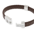 SB LBH-003M HARRISON STAINLESS STEEL AND LEATHER BROWN BRACELET