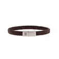 SB LBR-004M RILEY STAINLESS STEEL AND LEATHER BROWN BRACELET