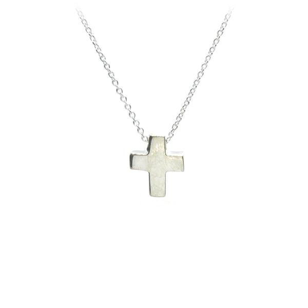 PL N084 519 16"-18" TINY SILVER CROSS NECK