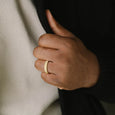 SB R-NOV03 NOVA STAINLESS STEEL GOLD RING