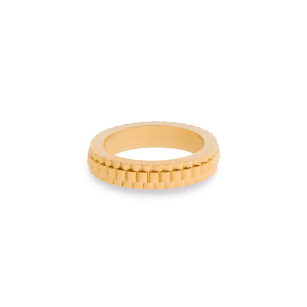 SB R-NOV03 NOVA STAINLESS STEEL GOLD RING