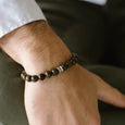 SB SBB010 30E-45U-M BRONZITE & STAINLESS STEEL BEAD BRACELET