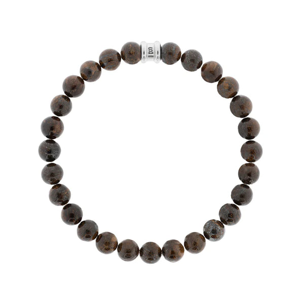 SB SBB010 30E-45U-M BRONZITE & STAINLESS STEEL BEAD BRACELET