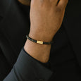 SB SBTT-001M STAINLESS STEEL ONYX & MATTE GOLD BRACELET