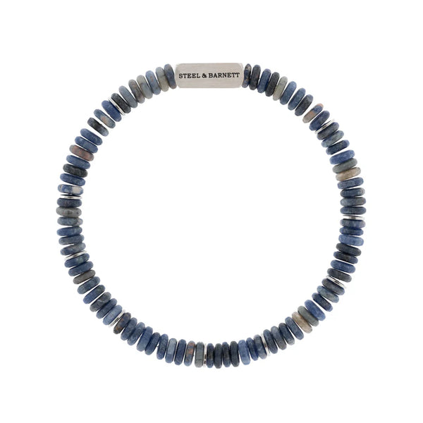 SB SBTT-002M STAINLESS STEEL MATTE SODALITE BRACELET