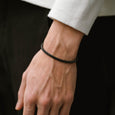 SB B-BOX02 BOXED BLACK STAINSTL BRACELET