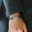 SB LBH-006 HARRISON JEANS BLUE LEATHER BRACELET