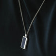 SB N-HAT01 STAINLESS STEEL SILVER SODALITE HATTON NECKLACE