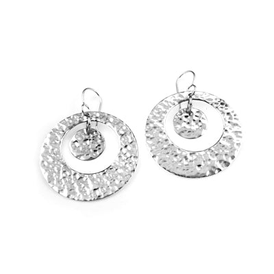 MM #31 M1-1293 HAMMERED DOUBLE CIRCLE EARRINGS