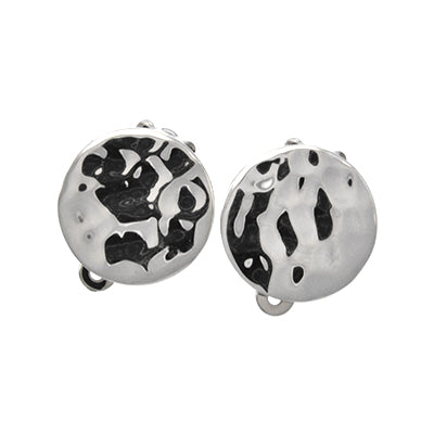 MM #402 M1-2206 HAMMERED CIRCLE CLIP EARRINGS