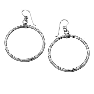 MM #48 M1-2589 HAMMERED OPEN CIRCLE DANGLES