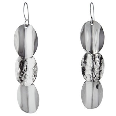 MM #176 M1-2656 TRIPLE HALF HAMMERED OVAL DANGLES