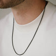SB N-MIN02 STAINSTL BLACK MINIMAL NECKLACE
