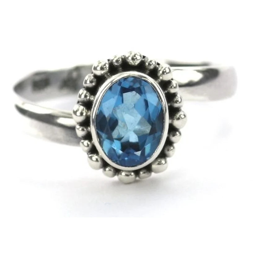 ID R004BT DOTTD OVL BLUE TOPAZ RING