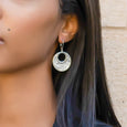 ID E234 DOTTED OPEN CIRCLE EARRINGS