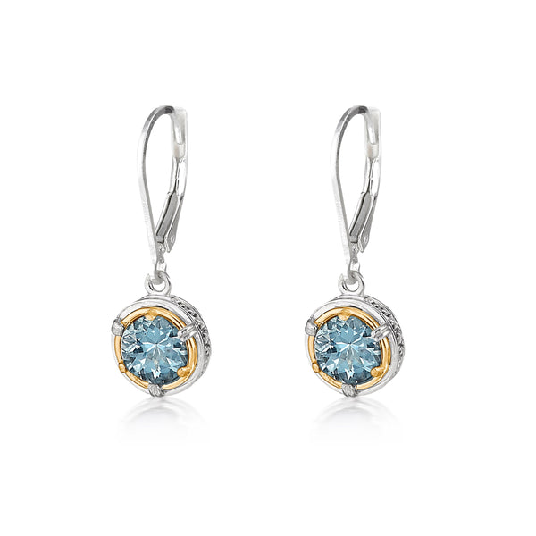 AT 802CT-B BLUE TOPAZ & 18K MINI EARRINGS