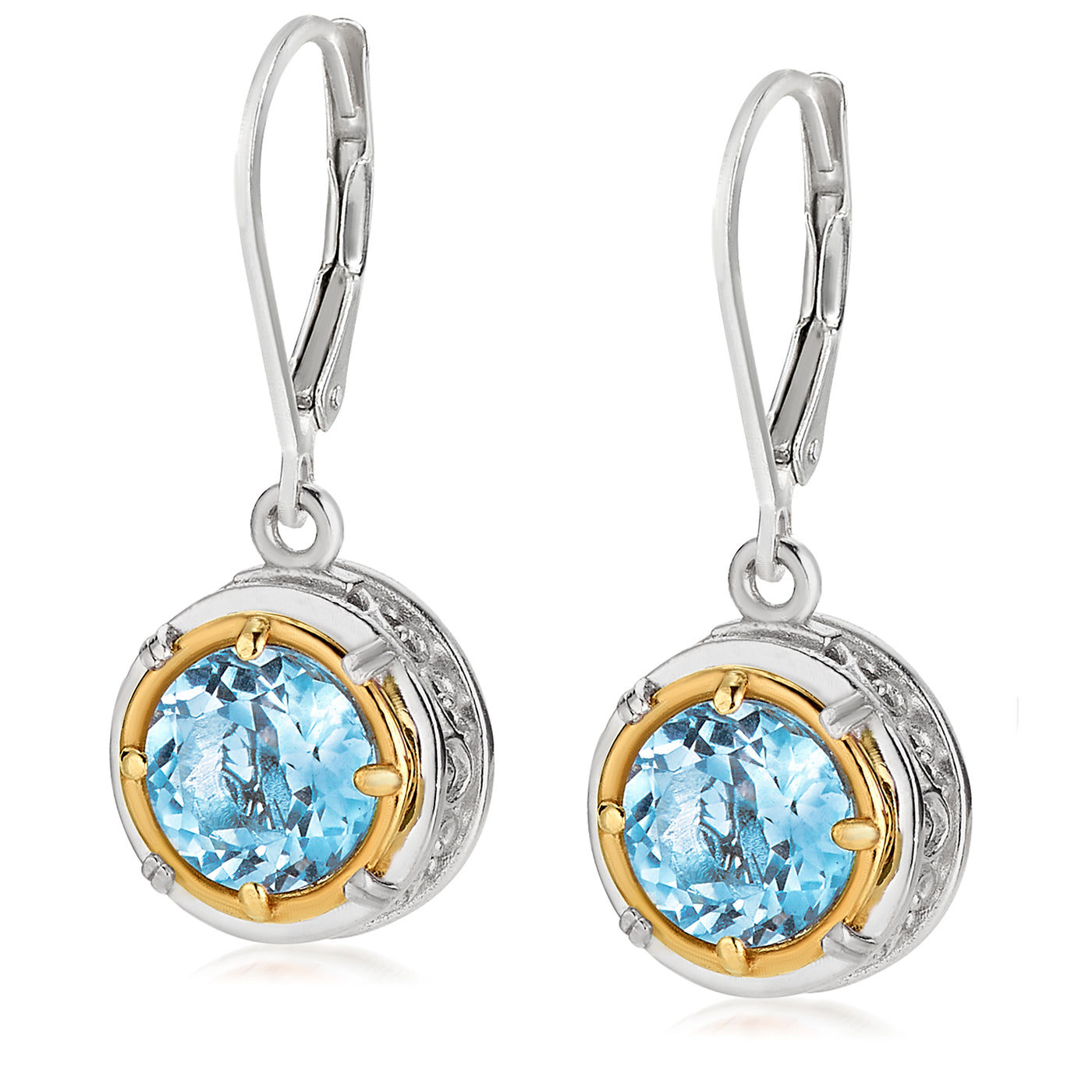 AT 808CT-B BT 18K VERMEIL & BLUE TOPAZ DANGLES