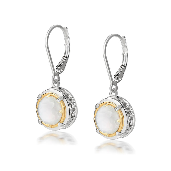 AT 808CT-MOP MOTHER OF PEARL TWO TONE DANGLES