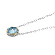 AT 816AT-B 2T LG BLUE TOPAZ CIRCLE NECKLACE