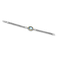 AT 816BT-B BLUE 18K VERMEIL BLUE TOPAZ CHAIN BRACELET