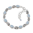 JD B70929BTP BLUE TOPAZ FILIGREE LINK BRACELET