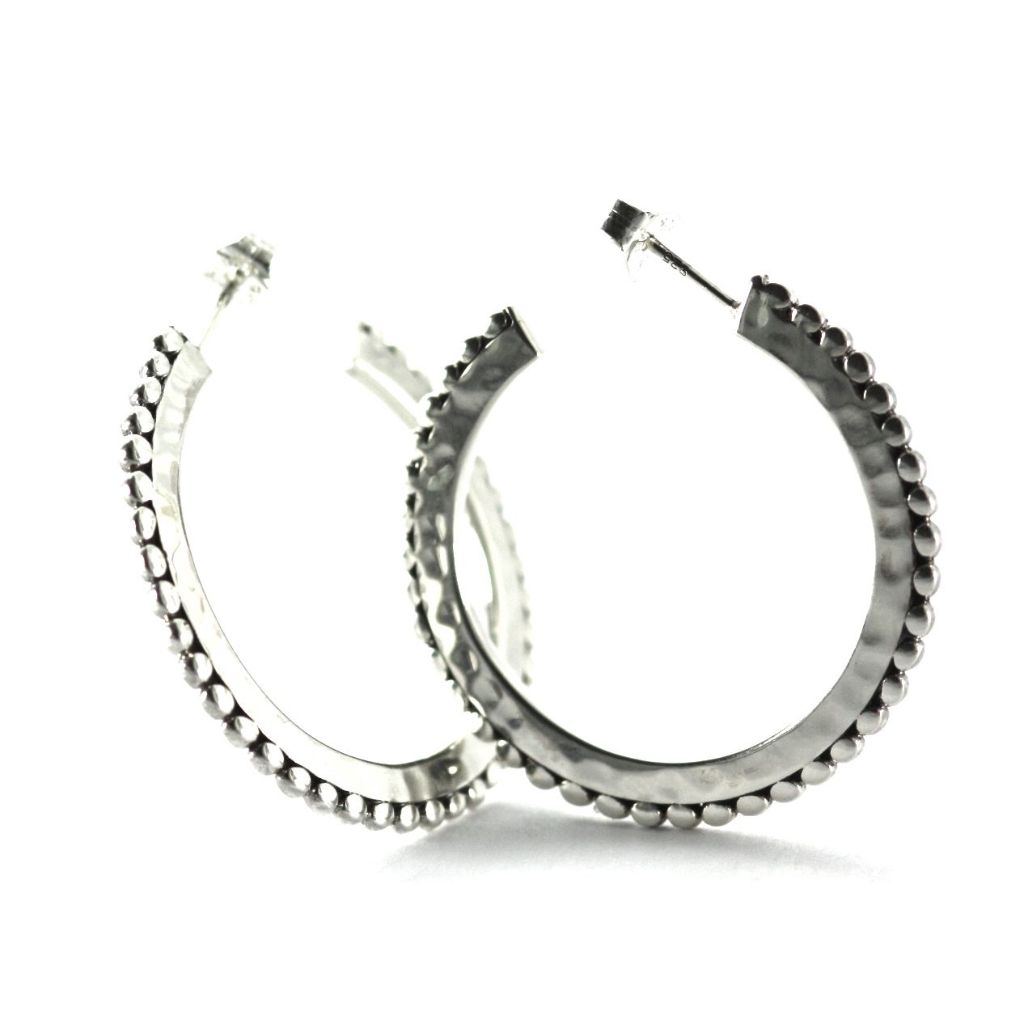 ID E215 HAMMERED HOOP EARRINGS