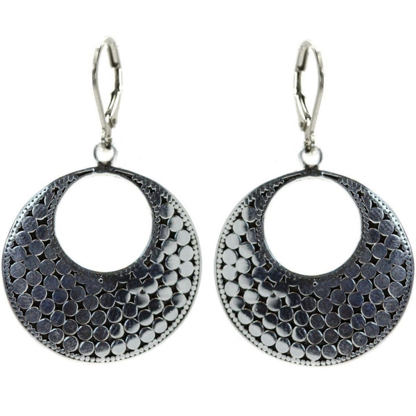 ID E234 DOTTED OPEN CIRCLE EARRINGS