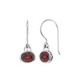 JD E70869 GARNET OVAL DANGLES