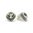 ID E200GA GREEN AMETHYST POST EARRINGS